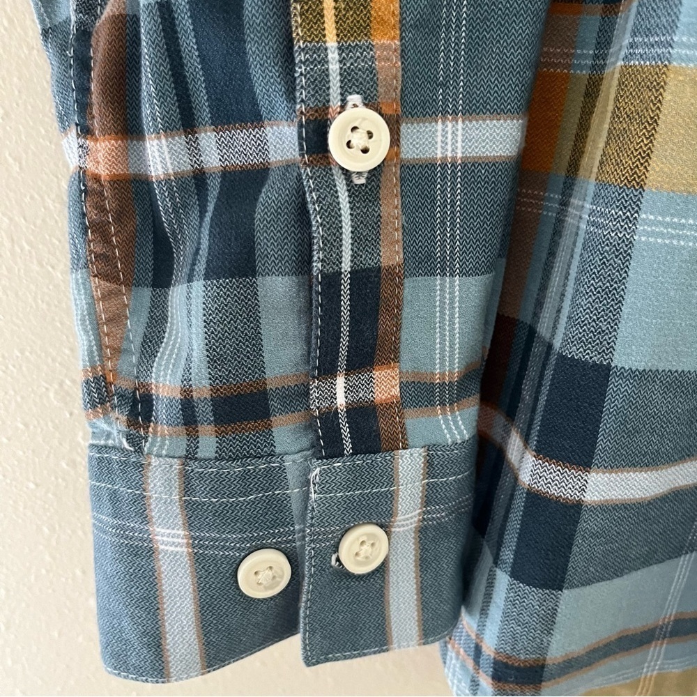 Columbia Mens Blue Plaid Long Sleeve Button Down Flannel Shirt Size Large - Picture 4 of 6